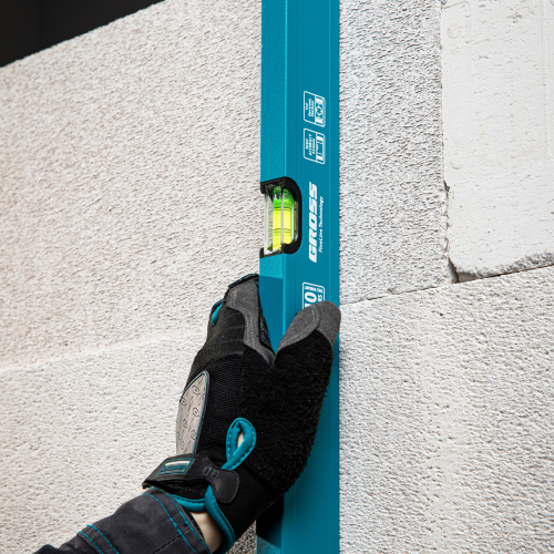 Уровень алюминиевый усиленный, 800 мм, 3 глазка Gross по ценам производителя в Москве с доставкой по всей России