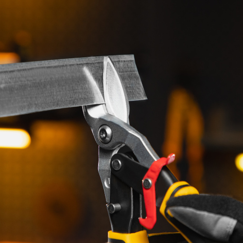 Ножницы по металлу, 270 мм, прямой и левый рез, сталь-СrMo, трехкомпонентные рукоятки Denzel по ценам производителя в Москве с доставкой по всей России