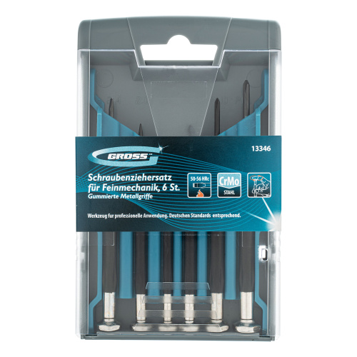 Набор отверток для точной механики, CrMo, металлические обрезиненные рукоятки, 6 шт, бокс трансформер Gross по ценам производителя в Москве с доставкой по всей России