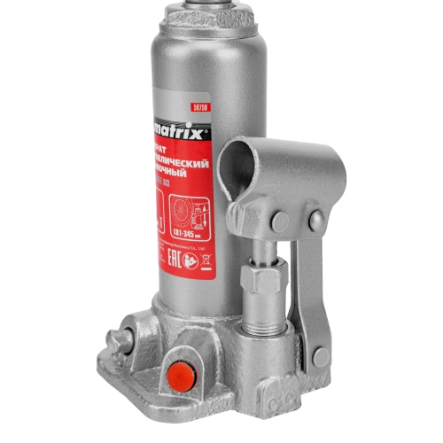 Домкрат гидравлический бутылочный, 2 т, высота подъема 181-345 мм, в пластиковый кейсе Matrix по ценам производителя в Москве с доставкой по всей России