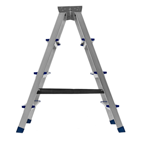 Стремянка двусторонняя 4 ступени, алюминиевая, Сибртех по ценам производителя в Москве с доставкой по всей России