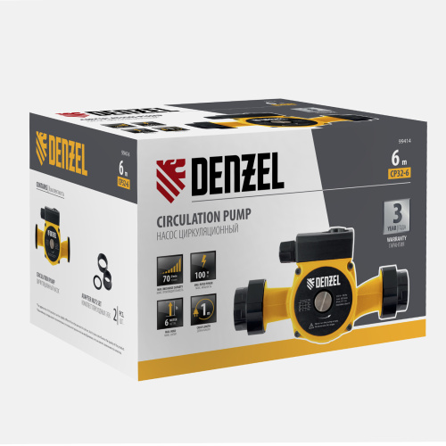 Циркуляционный насос CP32-6, напор 6 м, 70 л/мин, 1 м кабель, монт. длина 180 мм Denzel по ценам производителя в Москве с доставкой по всей России