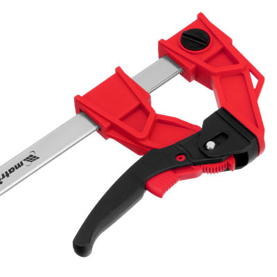 Струбцина реечная быстрозажимная, усиленная, пластиковый корпус рычажно-храповой механизм, 200 х 100 х 351 мм, штанга 5 х 22 мм Matrix по ценам производителя в Москве с доставкой по всей России