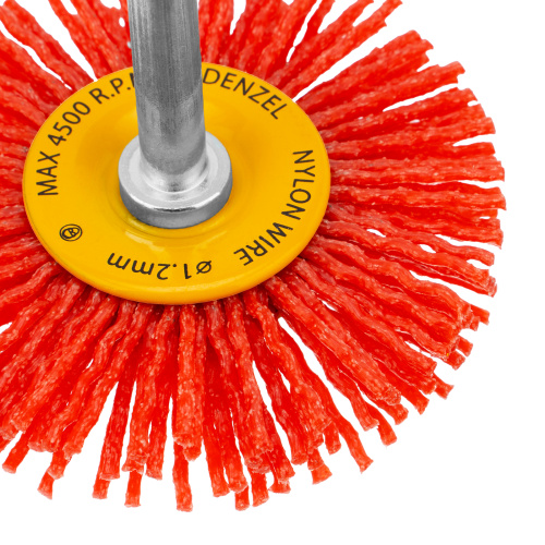 Щетка для дрели, 65 мм, Плоская, со шпилькой, нейлоновая щетина Denzel по ценам производителя в Москве с доставкой по всей России