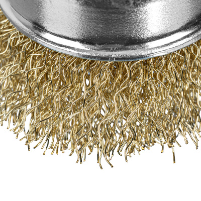 Щетка для дрели, 50 мм, "чашка" со шпилькой, латунированная витая проволока Matrix по ценам производителя в Москве с доставкой по всей России