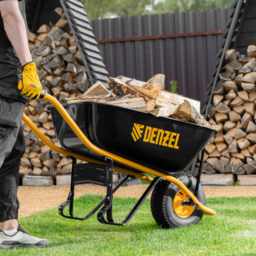 Тачка строительная, усиленная, объем 130 л, 230 кг, колесо 15х6.00-6 Denzel по ценам производителя в Москве с доставкой по всей России