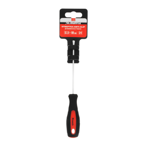 Отвертка Anti-Slip, SL3 х 100 мм, CrV, двухкомпонентная рукоятка Matrix по ценам производителя в Москве с доставкой по всей России