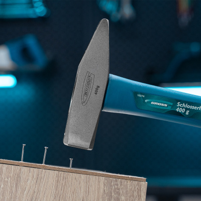 Молоток слесарный, 400 г, квадратный боек, фибергласовая обрезиненная рукоятка Gross по ценам производителя в Москве с доставкой по всей России