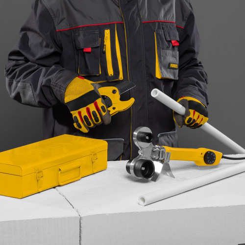 Аппарат для сварки пластиковых труб DWP-750, 750 Вт, 0-300 град, 4 насадки, 20-40 мм Denzel по ценам производителя в Москве с доставкой по всей России