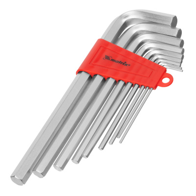 Набор ключей имбусовых HEX, 2-12 мм, CrV, 9 шт, удлиненныее с сатинированным покрытием Matrix по ценам производителя в Москве с доставкой по всей России