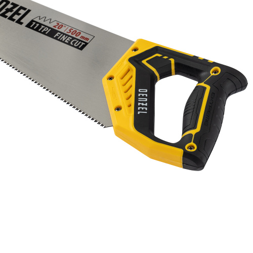 Ножовка по дереву, 500 мм, 9 TPI, зуб 3D, двухкомпонентная рукоятка Denzel по ценам производителя в Москве с доставкой по всей России