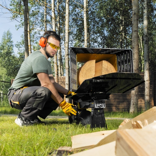 Дровокол электрический ELS7T-52, 2300 Вт, сила раскола 7т, макс. размеры полена D250 x 520 мм Denzel по ценам производителя в Москве с доставкой по всей России