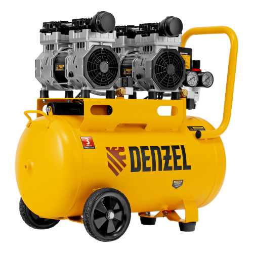 Компрессор безмасляный, малошумный DLS 1500/50, 1500 ВТ, 2x750, 50 л, 260 л/мин Denzel по ценам производителя в Москве с доставкой по всей России