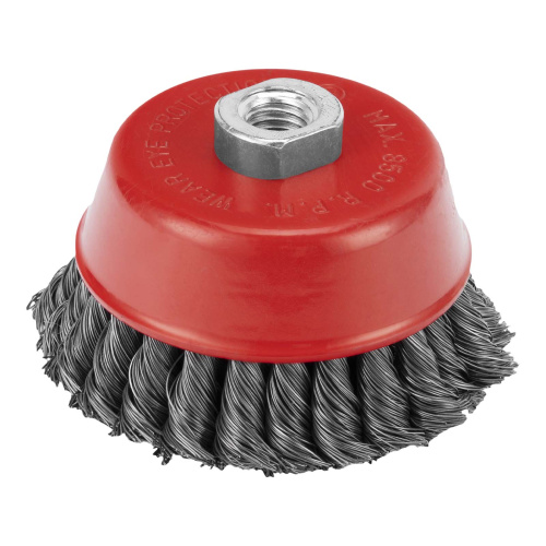 Щетка для УШМ, 100 мм, М14, "чашка", двухрядная, крученая проволока 0.35 мм Matrix по ценам производителя в Москве с доставкой по всей России