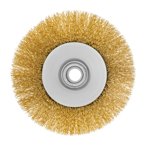 Щетка для УШМ, 125 мм, "Тарелка", витая нержавеющая проволока 0.3 мм, М14 Denzel по ценам производителя в Москве с доставкой по всей России
