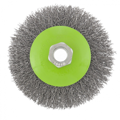 Щетка для УШМ, 100 мм, М14, "тарелка", витая проволока Сибртех по ценам производителя в Москве с доставкой по всей России