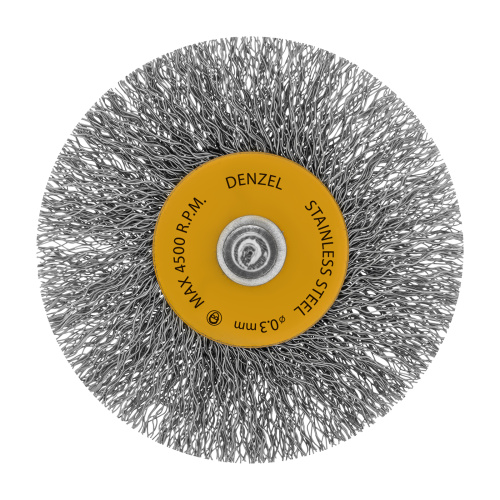 Набор щеток для дрели, 5 Плоских 25-38-50-63-75 мм, шпилька, нерж. вит. проволока Denzel по ценам производителя в Москве с доставкой по всей России