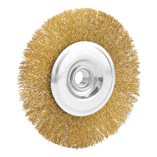 Щетка для УШМ, 125 мм, М14, плоская, латунированная витая проволока Matrix по ценам производителя в Москве с доставкой по всей России