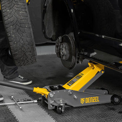 Домкрат гидравлический подкатной, 3 т, 125-470 мм, быстрый подъем, проф. Denzel по ценам производителя в Москве с доставкой по всей России