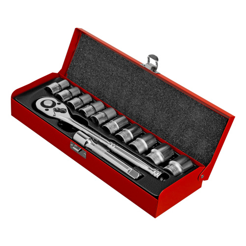 Набор торцевых головок, 1/2", головки 10 - 24 мм, с трещот. ключом, 12 предметов Matrix по ценам производителя в Москве с доставкой по всей России