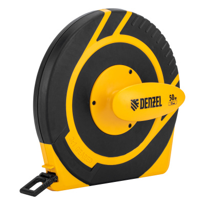 Рулетка геодезическая 50 м х 15 мм, закрытый корпус, фиберглассовая лента Denzel по ценам производителя в Москве с доставкой по всей России