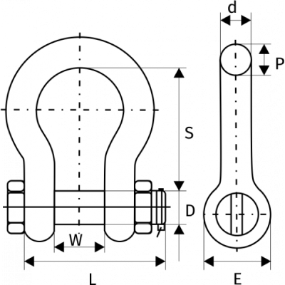 Скоба омегообразная  0,5 т, G2130, с гайкой и шплинтом  размер 1/4 по ценам производителя в Москве с доставкой по всей России