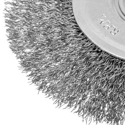 Щетка для УШМ, 125 мм, посадка 22.2 мм, плоская, витая проволока Сибртех по ценам производителя в Москве с доставкой по всей России