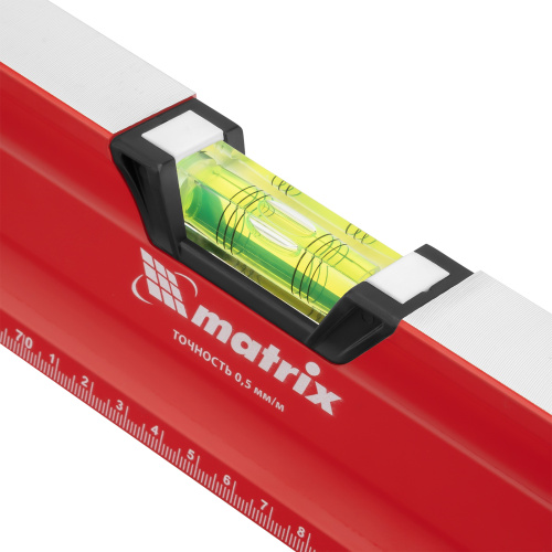 Уровень алюминиевый, магнит, фрезерованный, 3 глазка (1 зеркальный) двухкомпонентные рукоятки, 1500 мм Matrix по ценам производителя в Москве с доставкой по всей России