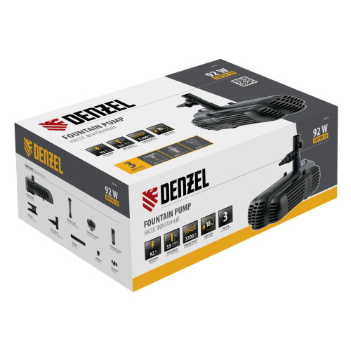 Насос фонтанный FNP90-39, 92 Вт, подъем 3,9 м, 3200 л/ч, колокольчик/каскад/гейзер Denzel по ценам производителя в Москве с доставкой по всей России
