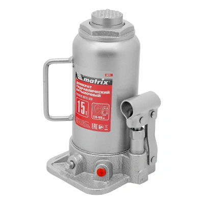 Домкрат гидравлический бутылочный, 15 т, высота подъема 230-460 мм Matrix по ценам производителя в Москве с доставкой по всей России