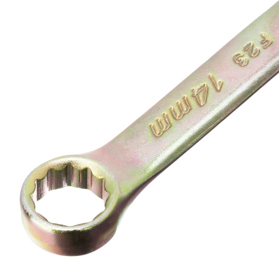Ключ комбинированный, 14 мм, желтый цинк Сибртех по ценам производителя в Москве с доставкой по всей России