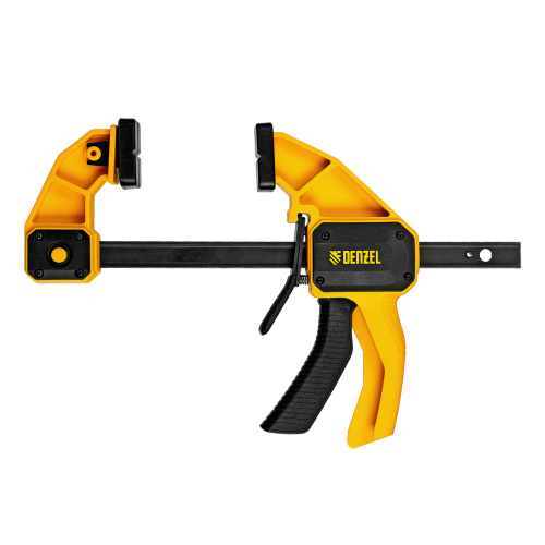Струбцина F-образная, быстрозажимная, 150 х 80 мм, усиленный нейлоновый корпус Denzel по ценам производителя в Москве с доставкой по всей России