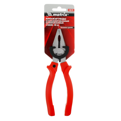 Плоскогубцы комбинированные Standard, 180 мм, шлифованные, пластмассовые рукоятки Matrix по ценам производителя в Москве с доставкой по всей России