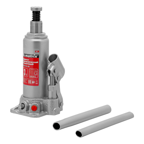 Домкрат гидравлический бутылочный, 3 т, высота подъема 194-372 мм Matrix по ценам производителя в Москве с доставкой по всей России