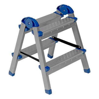 Стремянка двухсторонняя 2 ступени, сталь профиль, стальные ступени, Россия Сибртех по ценам производителя в Москве с доставкой по всей России