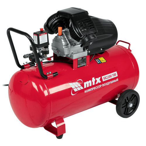 Компрессор воздушный КК-2200/100, 2,2 кВт, 350 л/мин, 100 л, прямой привод, масляный MTX по ценам производителя в Москве с доставкой по всей России