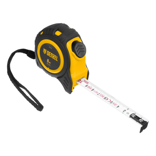 Рулетка 8м х 25мм, обрезиненный корпус, автоматическая фиксация Denzel по ценам производителя в Москве с доставкой по всей России
