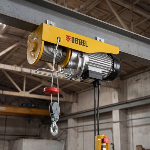 Тельфер электрический TF-800, 0.8 т, 1300 Вт, высота 12 м, 8 м/мин Denzel по ценам производителя в Москве с доставкой по всей России