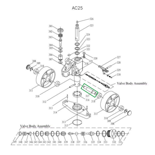 Ось крепления рулевых колес для гидравлических тележек AC25 по ценам производителя в Москве с доставкой по всей России