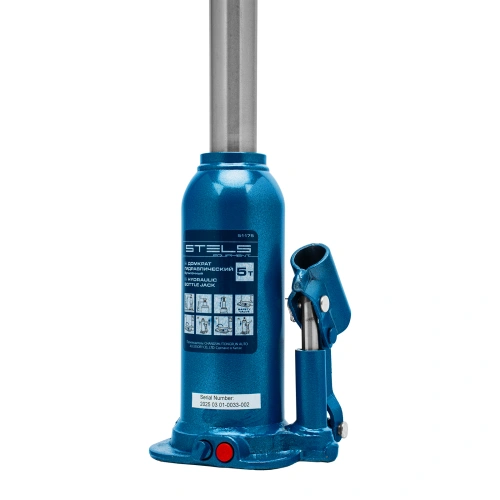 Домкрат гидравлический бутылочный, 5 т, h подъема 207-404 мм, в пластиковом кейсе Stels по ценам производителя в Москве с доставкой по всей России