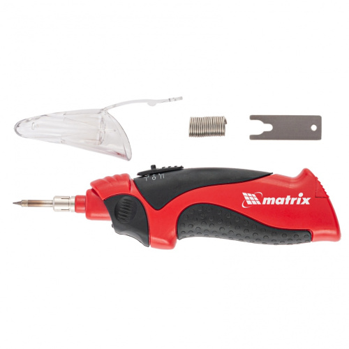 Паяльник беспроводной 4.5 В, 8 Вт, 350°С, припой 10 г, подставка, работа от элементов питания 3хАА Matrix по ценам производителя в Москве с доставкой по всей России