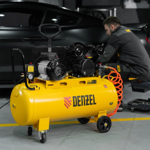 Компрессор воздушный BCV2300/100, ременный привод, 2.3 кВт, 100 литров, 440 л/мин Denzel по ценам производителя в Москве с доставкой по всей России