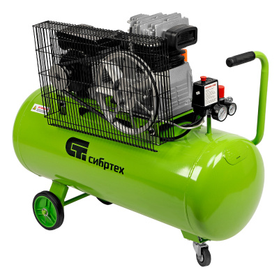 Компрессор воздушный КР-2200/100, 2.2 кВт, 350 л/мин, 100 л, ременной привод, масляный Сибртех по ценам производителя в Москве с доставкой по всей России