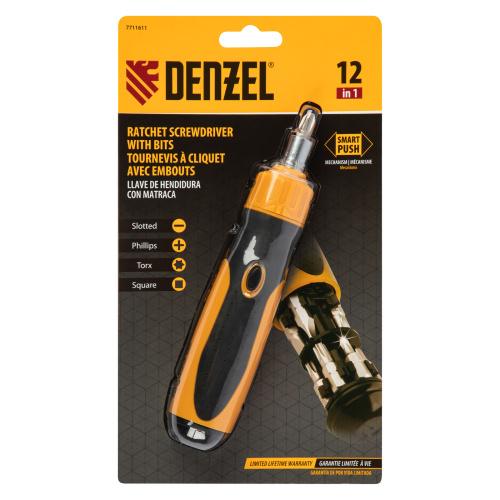 Отвертка реверсивная, механизм SmartPush 12 шт, S2 Denzel по ценам производителя в Москве с доставкой по всей России