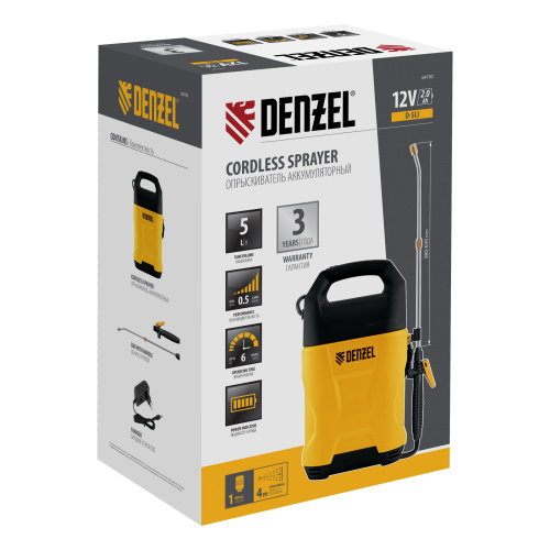 Опрыскиватель аккумуляторный D-5LI, 5 л, Li-Ion акк., 12 В, 2 Ач Denzel по ценам производителя в Москве с доставкой по всей России