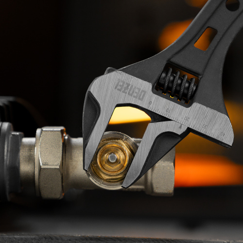 Ключ разводной, 250 мм, CrV, кованый Denzel по ценам производителя в Москве с доставкой по всей России