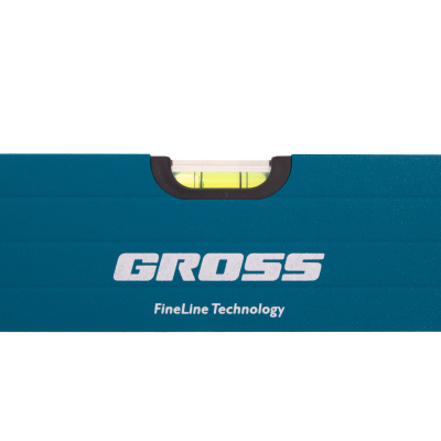 Уровень алюминиевый, 1000 мм, усиленный с ударопрочными заглушками, рукоятки, 3 глазка Gross по ценам производителя в Москве с доставкой по всей России