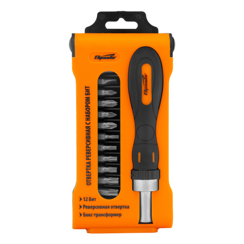 Отвертка реверсивная с набором бит, CrV, 12 шт, Sparta по ценам производителя в Москве с доставкой по всей России