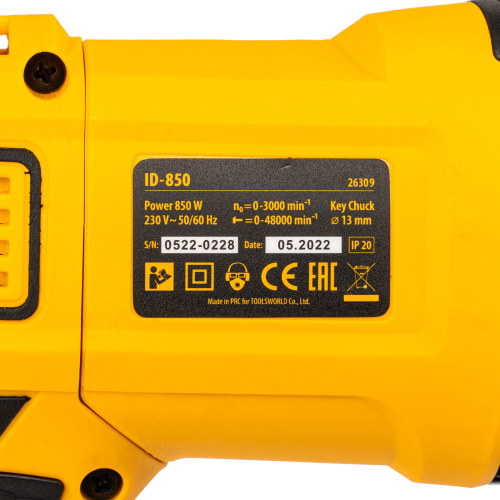 Дрель ударная ID-850, 850 Вт, 0-3000 об/мин, 48000 уд/мин Denzel по ценам производителя в Москве с доставкой по всей России