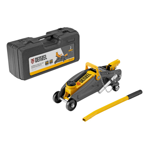Домкрат гидравлический подкатной с фиксатором, 2 т, 130-330 мм, в кейсе Denzel по ценам производителя в Москве с доставкой по всей России